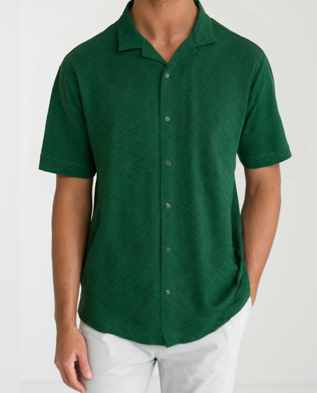 Terry Cloth Button-Up Shirt