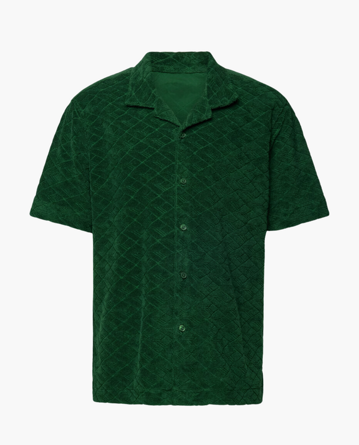 Terry Cloth Button-Up Shirt