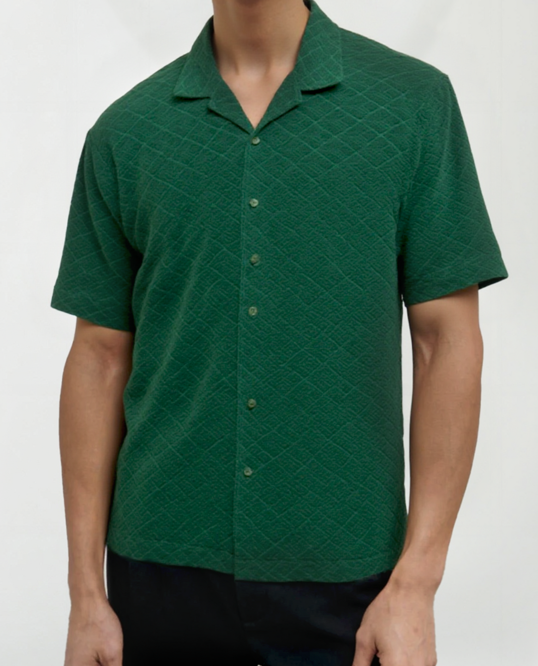 Terry Cloth Button-Up Shirt