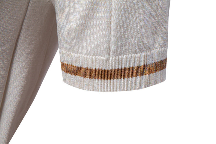 Men's Short-Sleeve Quarter-Zip Ribbed Polo Shirt
