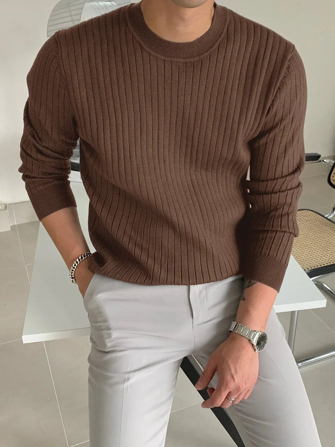 Men's Cozy Soft Knit Casual Sweater Pullover