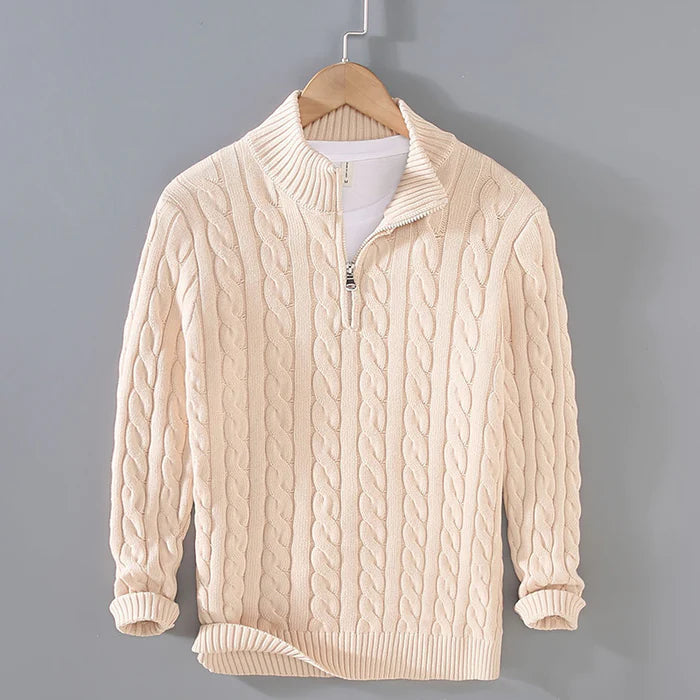 Cozy Chunky Knit Wool Sweater for Men