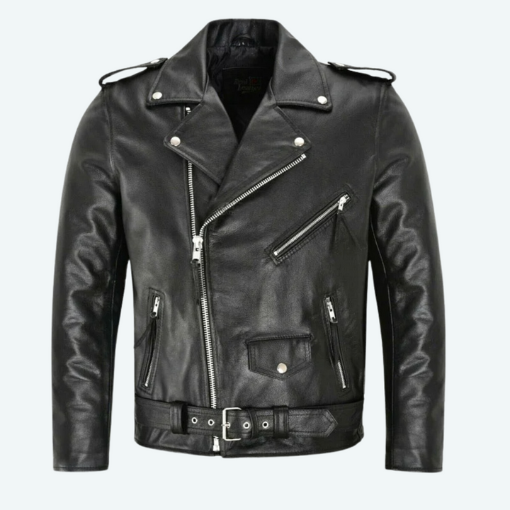 Men's Classic Biker Leather Jacket