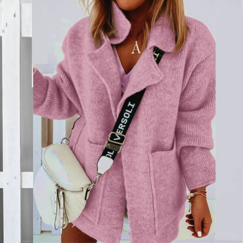 Ribbed Knit Jacket with Side Pockets