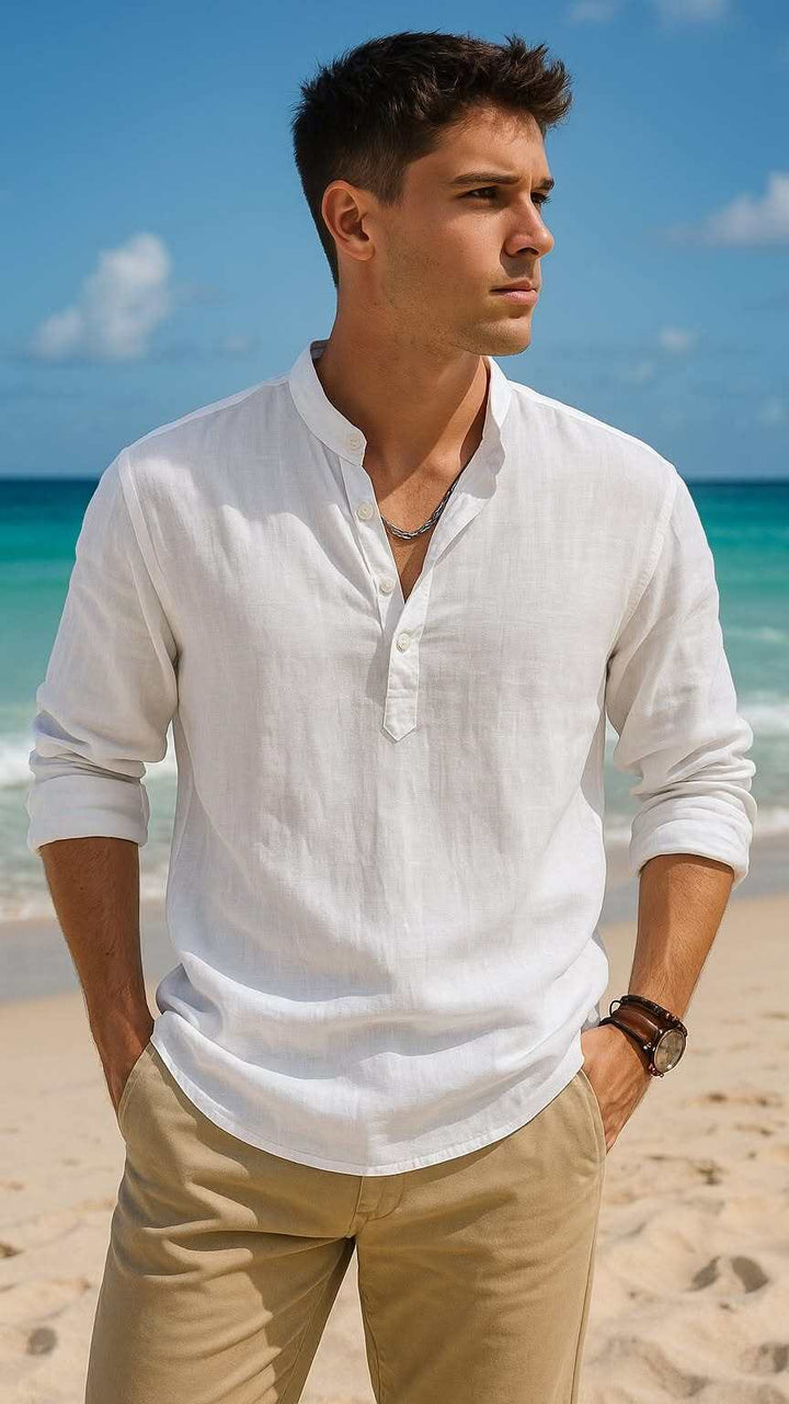 Premium Linen Henley