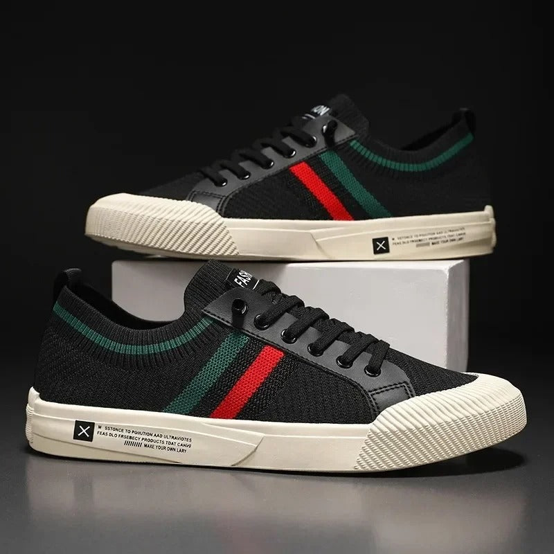 Stripe Knit Casual Sneakers