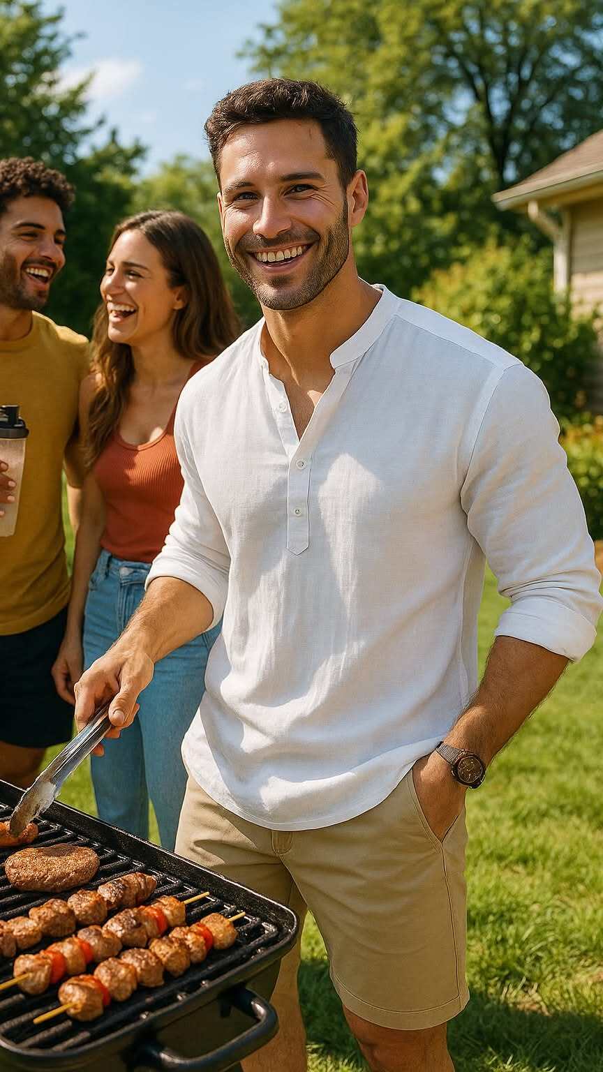 Premium Linen Henley