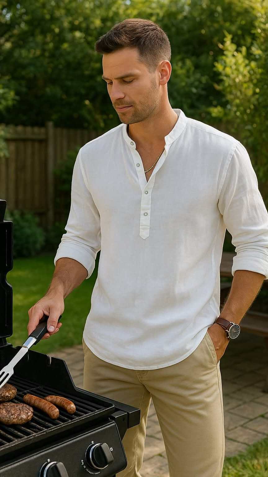 Premium Linen Henley