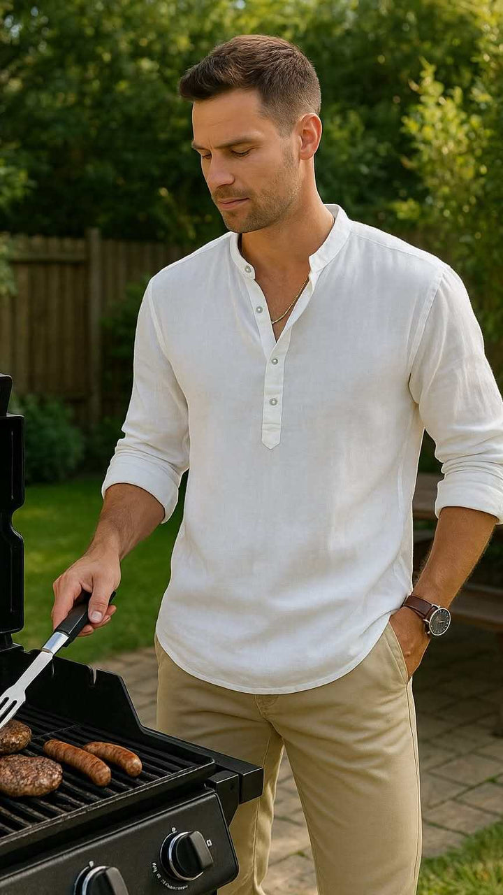 Premium Linen Henley