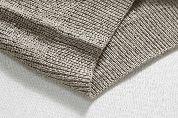Cozy Knitted Half Zip Sweater with Adjustable Collar