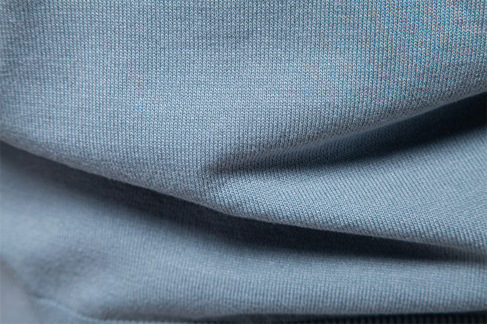 Men's Two-Tone V-Neck Polo Shirt with Ribbed Trim