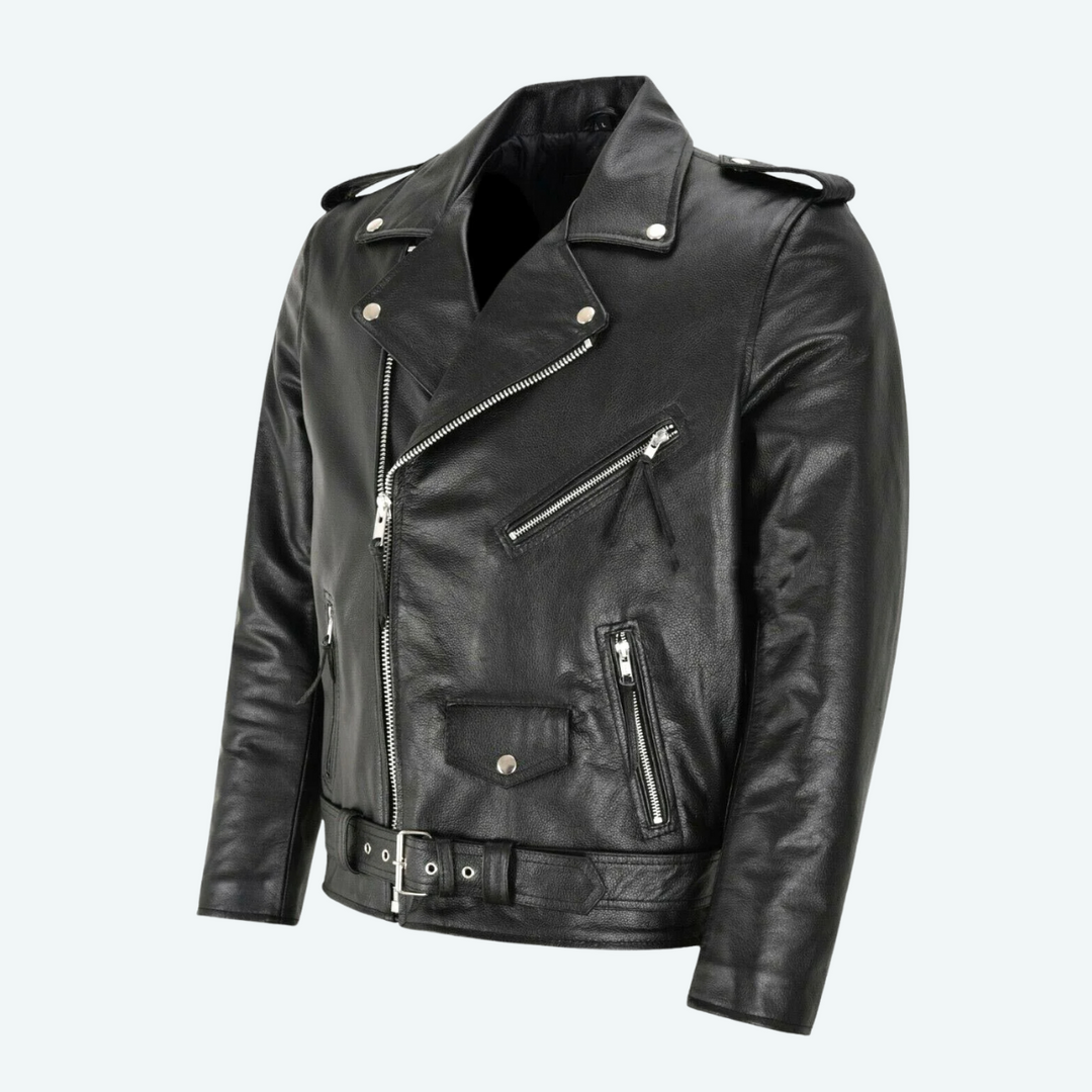 Men's Classic Biker Leather Jacket