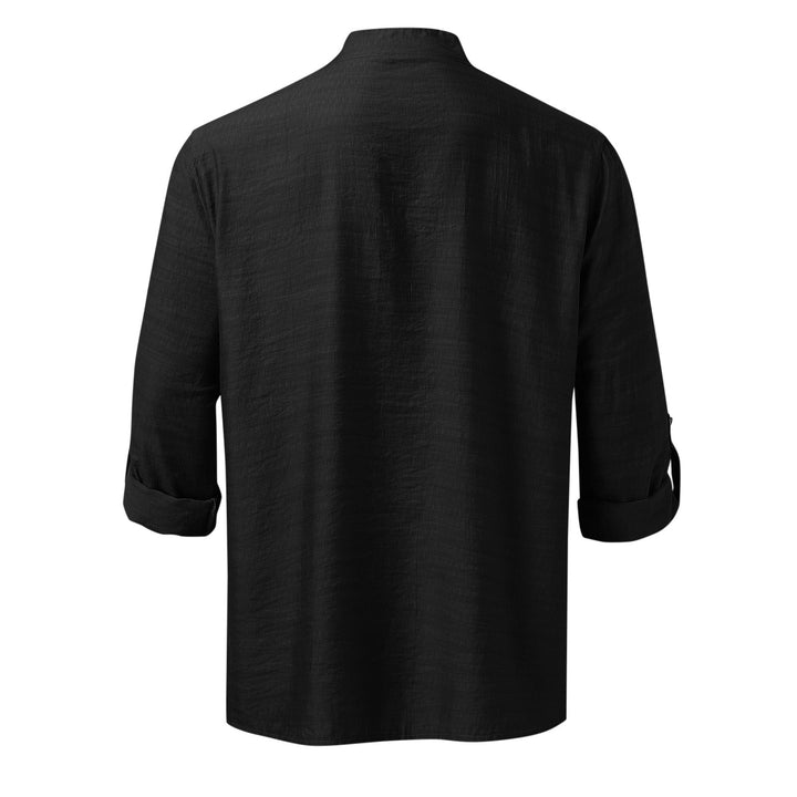 Full Size Half Button Long Sleeve Shirt Plus Size