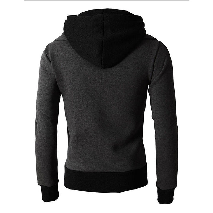 High-Collar Zip-Up Hoodie