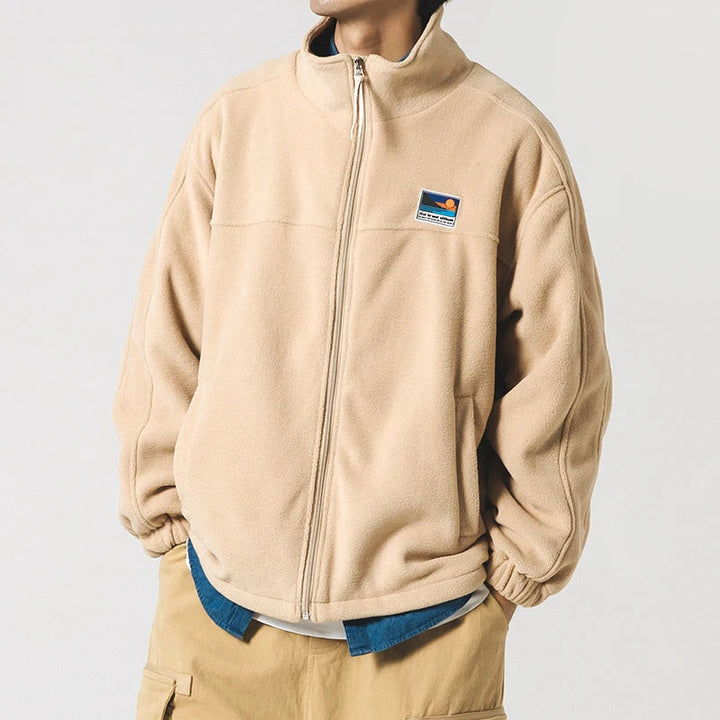 Men’s Lightweight Cotton Stand-Up Collar Zipper Jacket