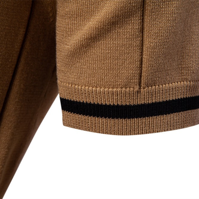 Men's Stretch Knit Texture Viscose Polo Shirt