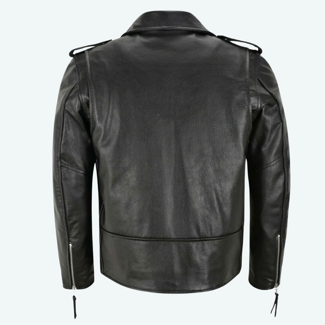 Men's Classic Biker Leather Jacket