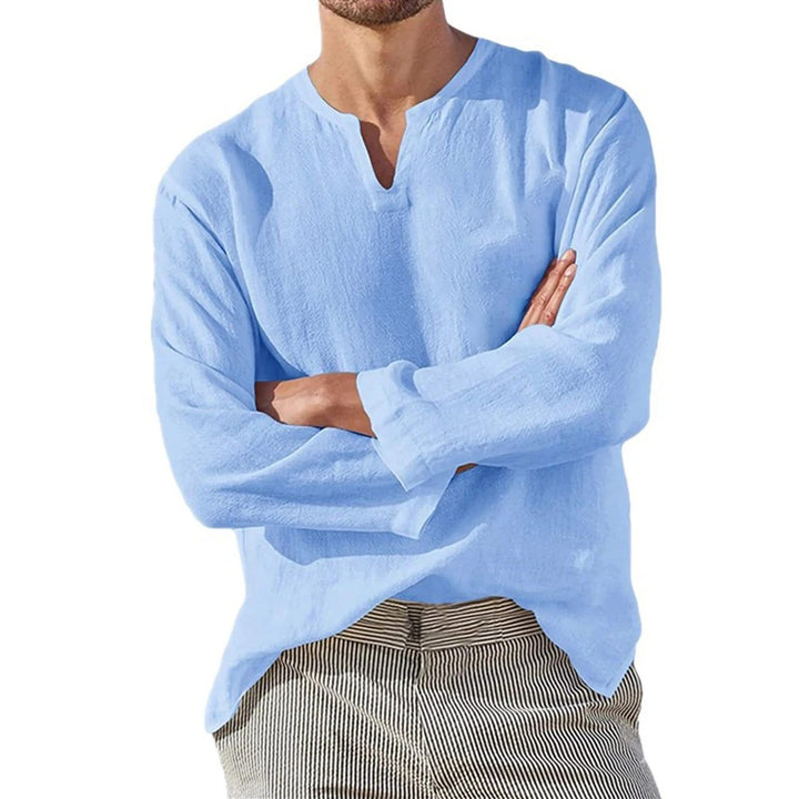 Men’s Casual Linen Long-Sleeve Shirt