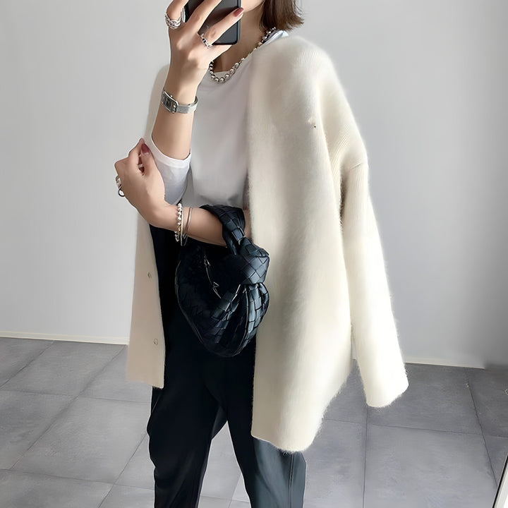 Cardigan with Button Placket