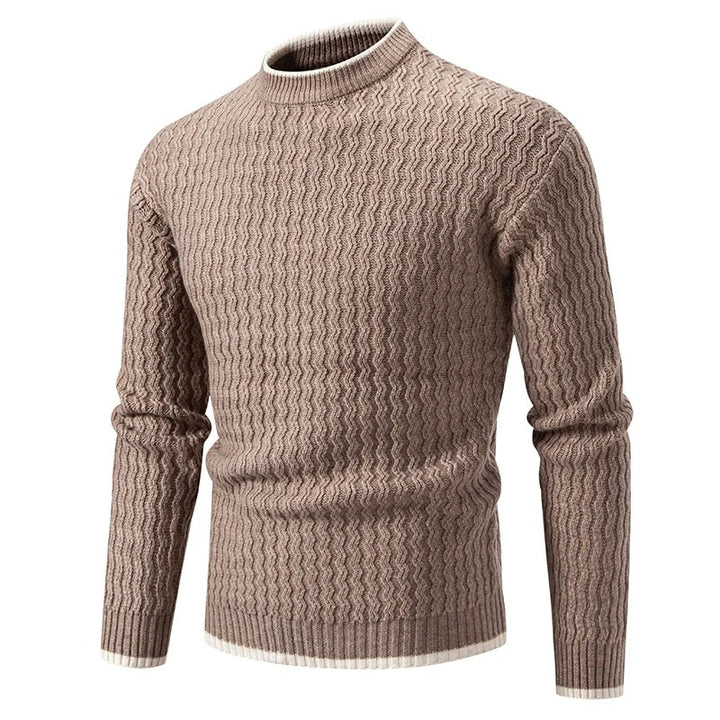 Textured Knit O-Neck Sweater