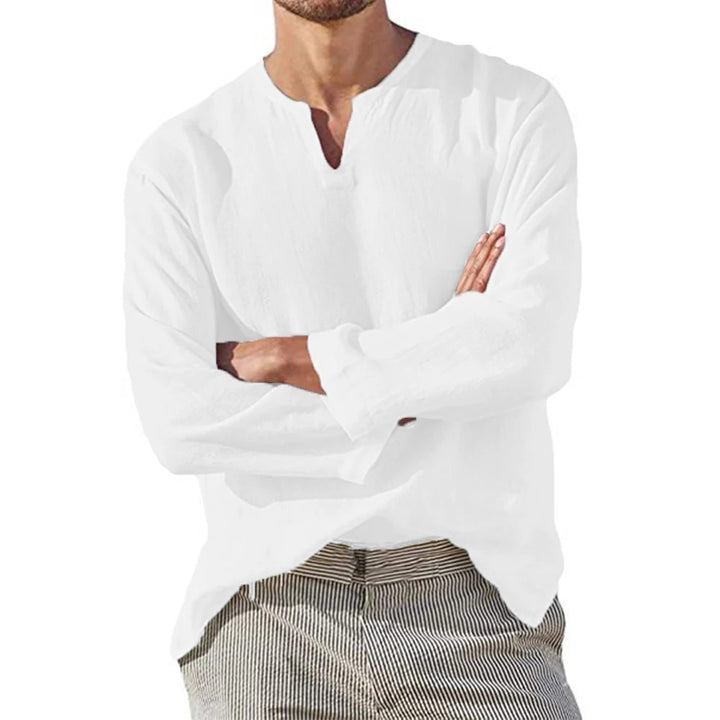 Men’s Casual Linen Long-Sleeve Shirt