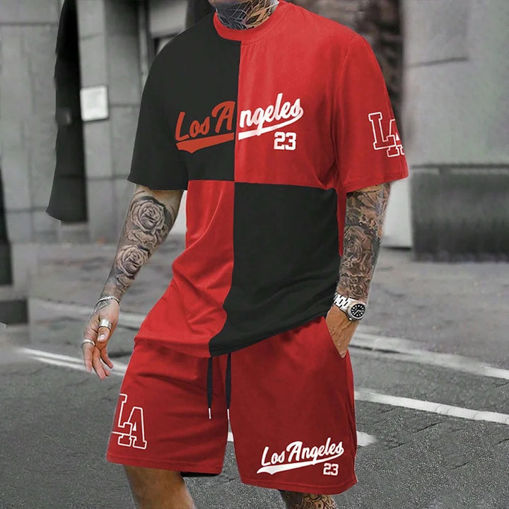 Men’s Two-Tone Graphic Streetwear Set