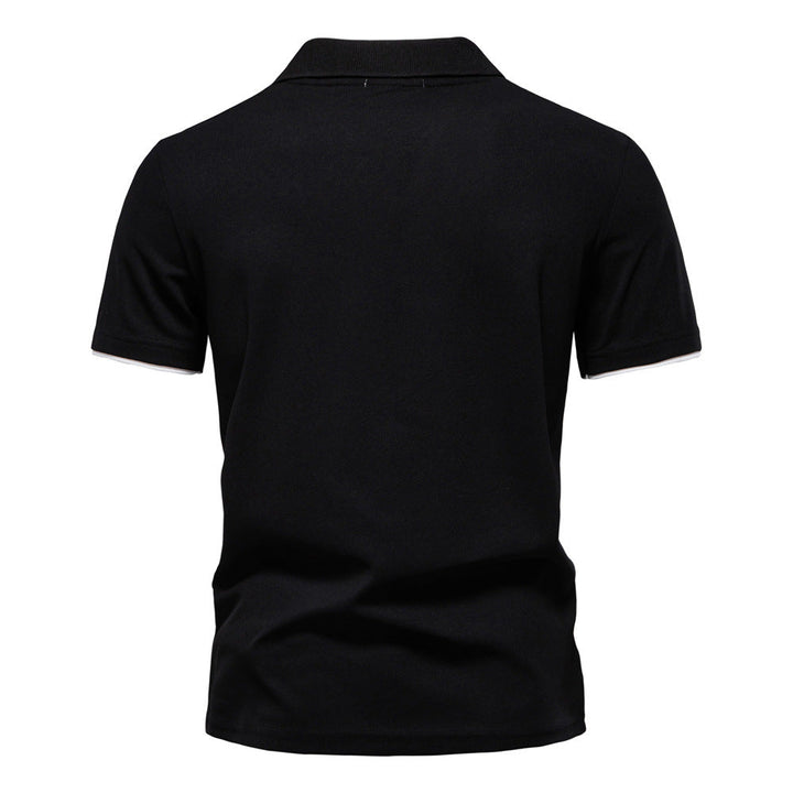 Men's Short-Sleeve Embroidered Stripe Polo Shirt