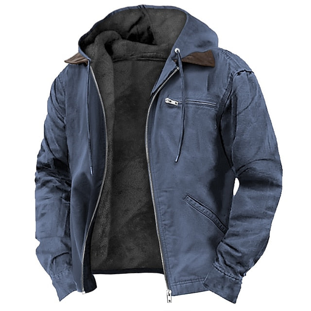 Men's Modern Hooded Jacket with Drawstring