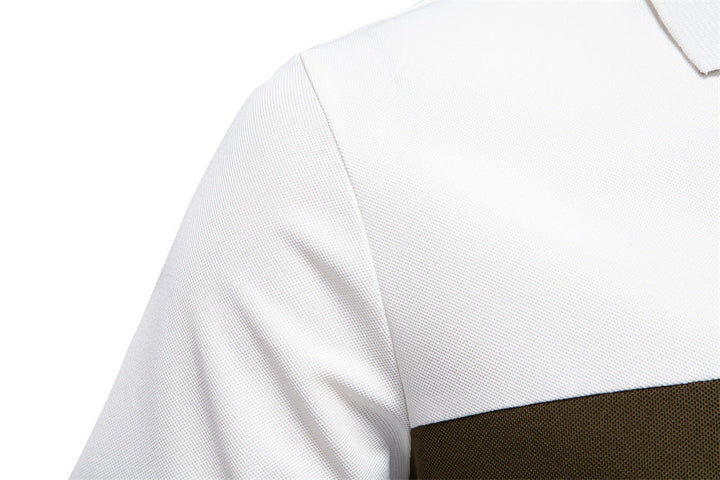 Men's Short-Sleeve Embroidered Stripe Polo Shirt