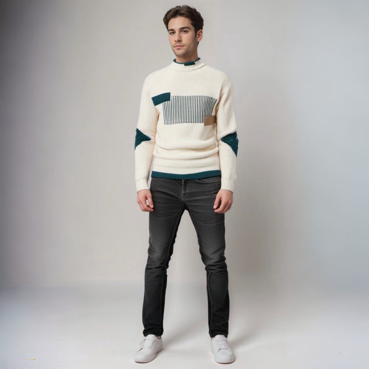 Men's Modern Knitted Sweater with Elegant Pattern