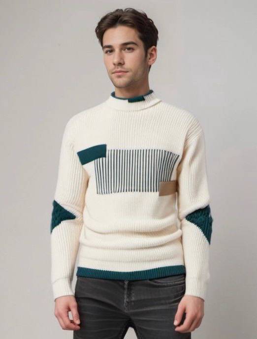 Men's Modern Knitted Sweater with Elegant Pattern