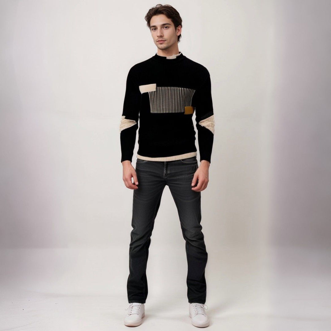 Men's Modern Knitted Sweater with Elegant Pattern