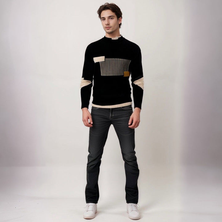 Men's Modern Knitted Sweater with Elegant Pattern