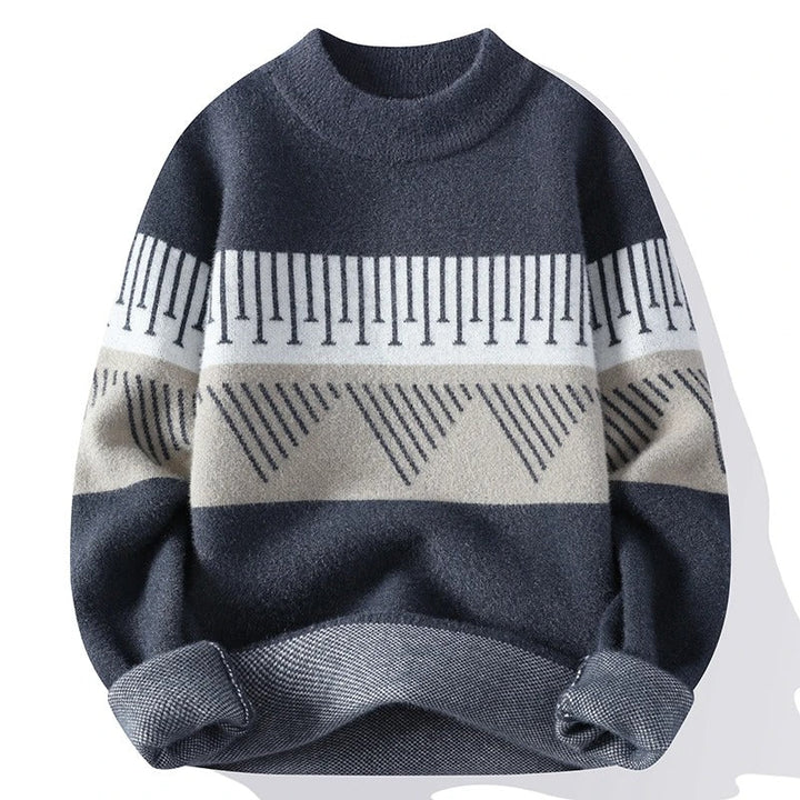 Cozy Thick Striped Knit Winter Sweater