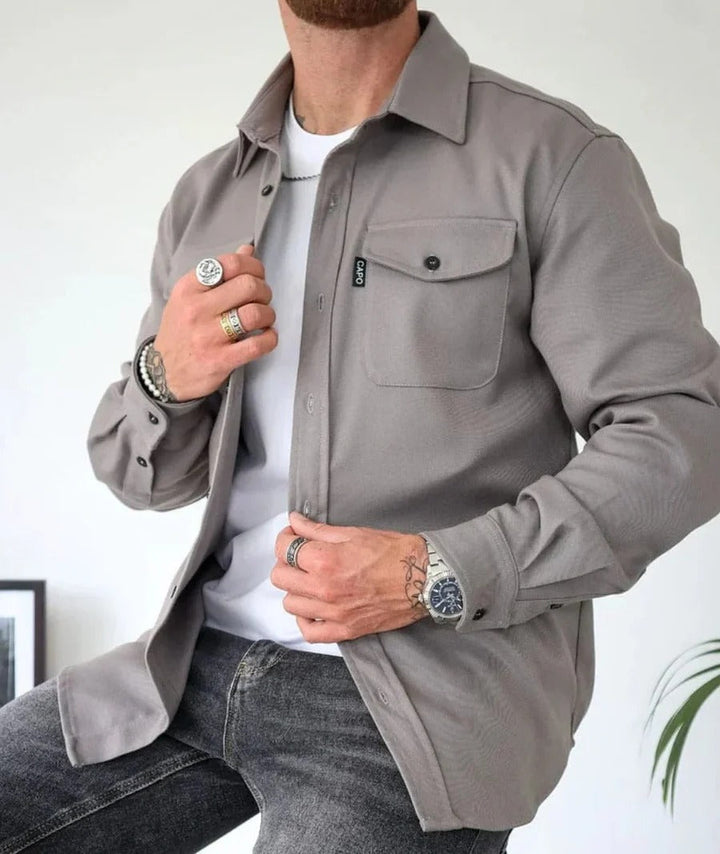 Men's Casual Cotton Overshirt Lightweight Shirt Jacket