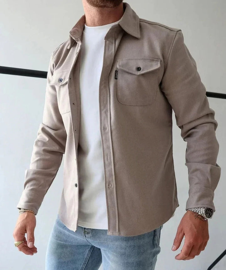 Men's Casual Cotton Overshirt Lightweight Shirt Jacket