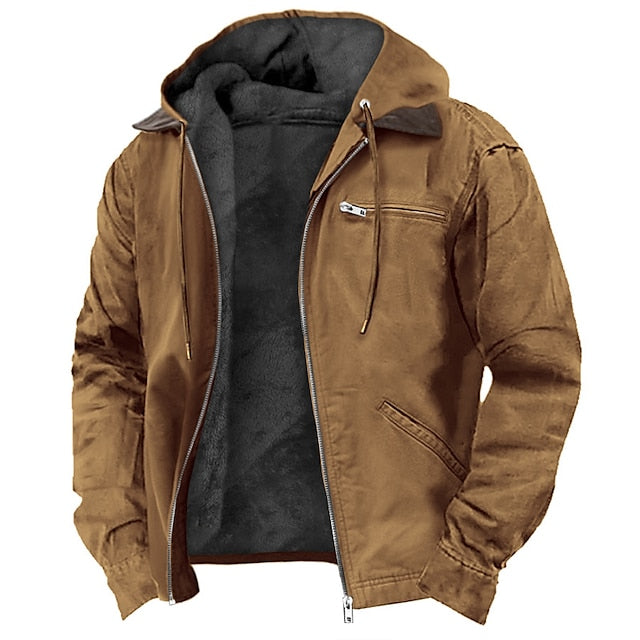 Men's Modern Hooded Jacket with Drawstring