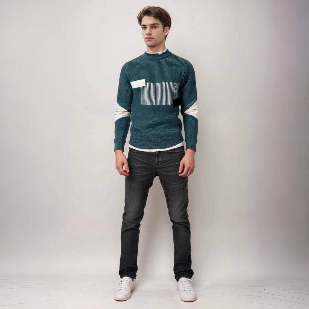 Men's Modern Knitted Sweater with Elegant Pattern