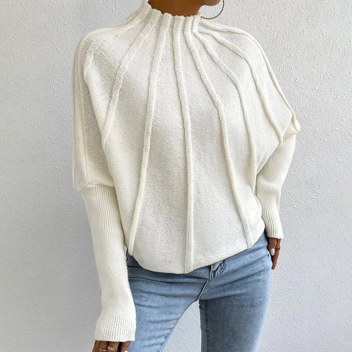 Cashmere Knit Sweater with Batwing Sleeves