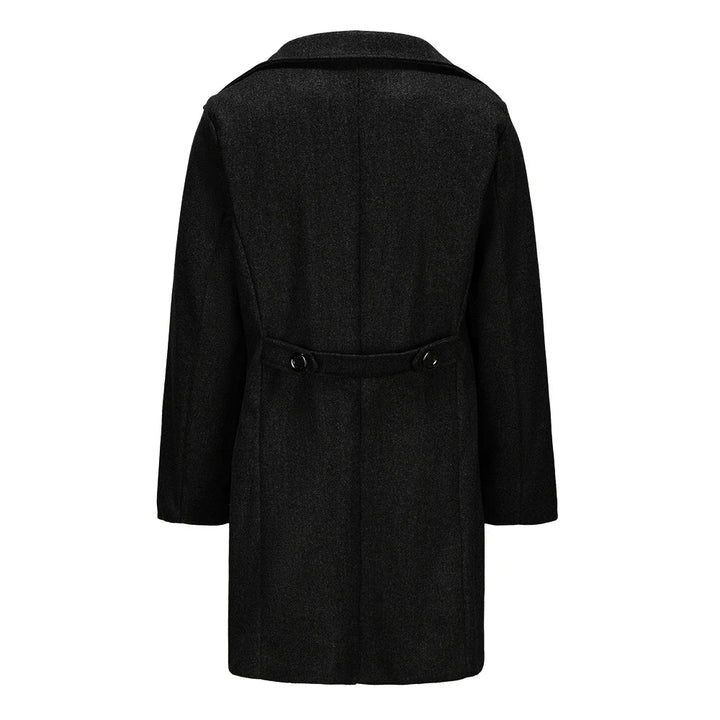 Men’s Double-Breasted Long Notched Collar Coat