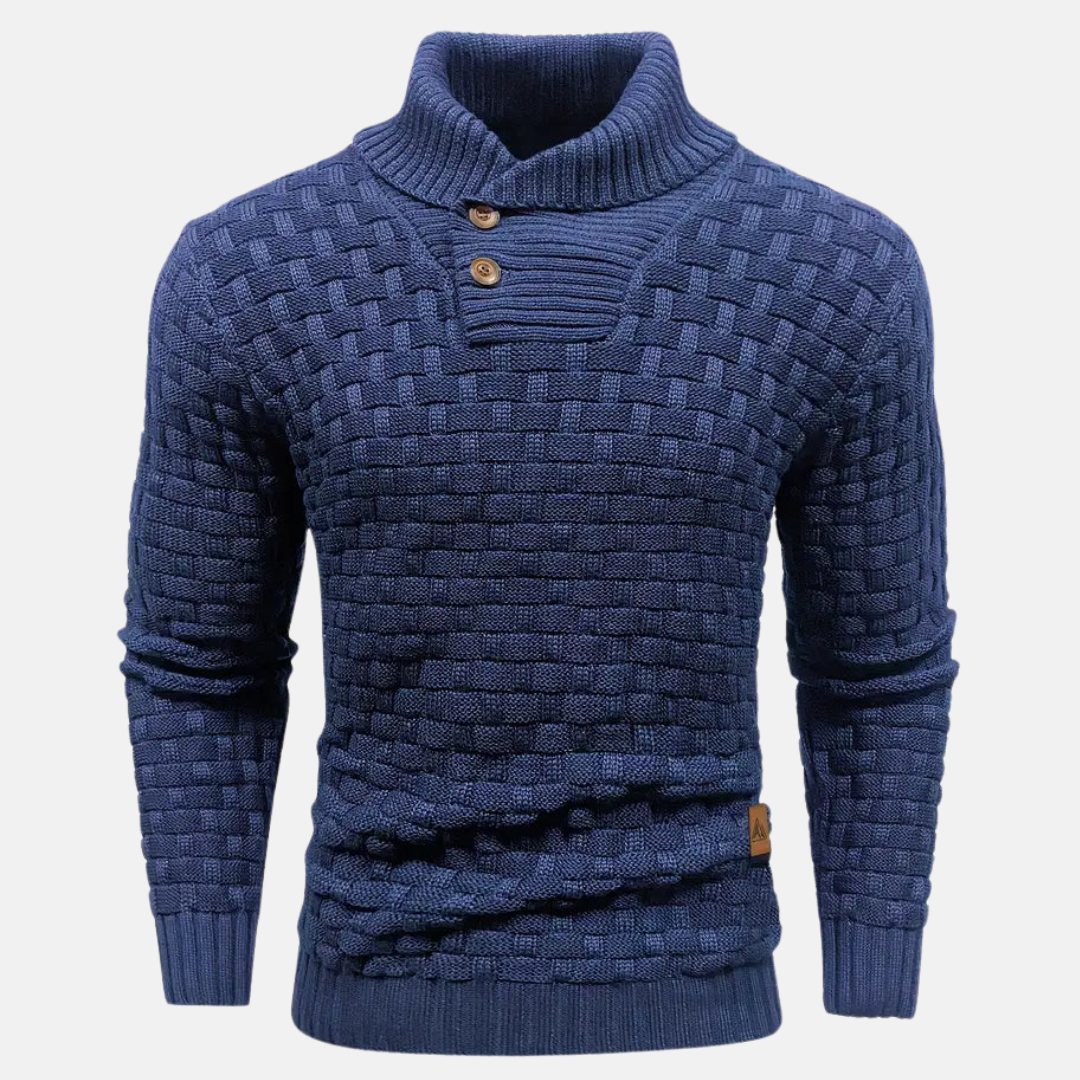 Men’s Slim Fit Textured Shawl Collar Knit Sweater