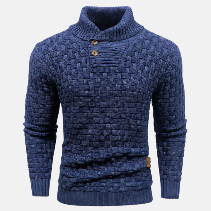 Men’s Slim Fit Textured Shawl Collar Knit Sweater