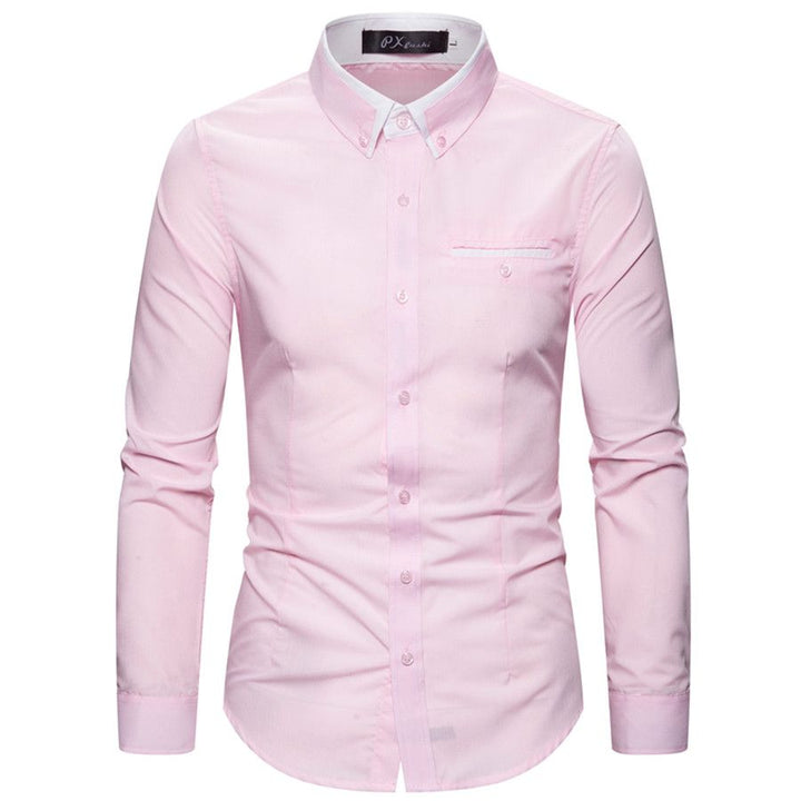 Men's Contrast Collar Dress Shirt