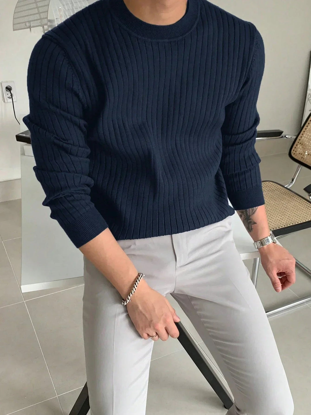Men's Cozy Soft Knit Casual Sweater Pullover