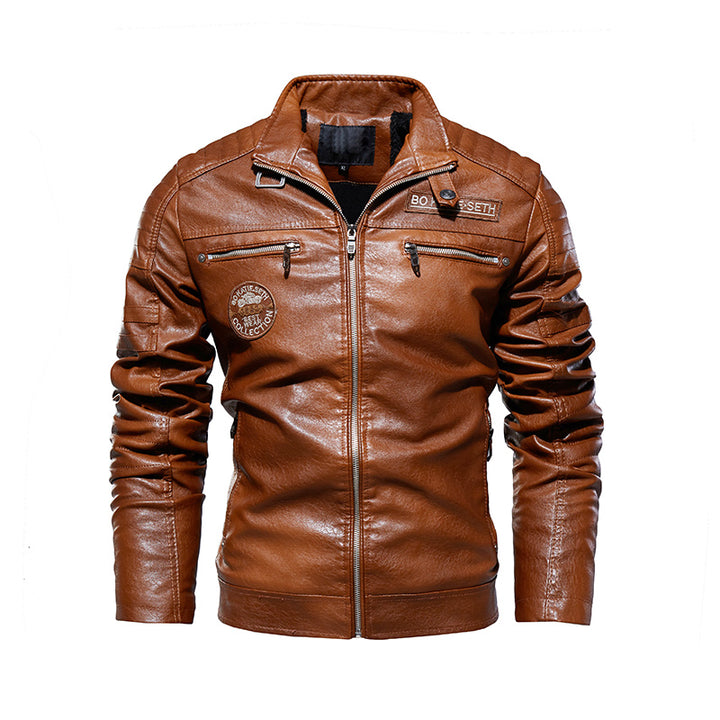 Men's Faux Leather Biker Jacket