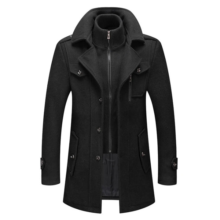 Modern Buttoned Cowl Coat