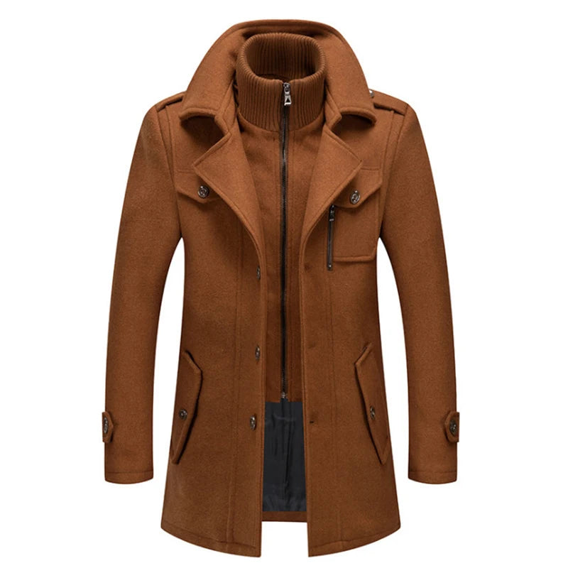 Modern Buttoned Cowl Coat