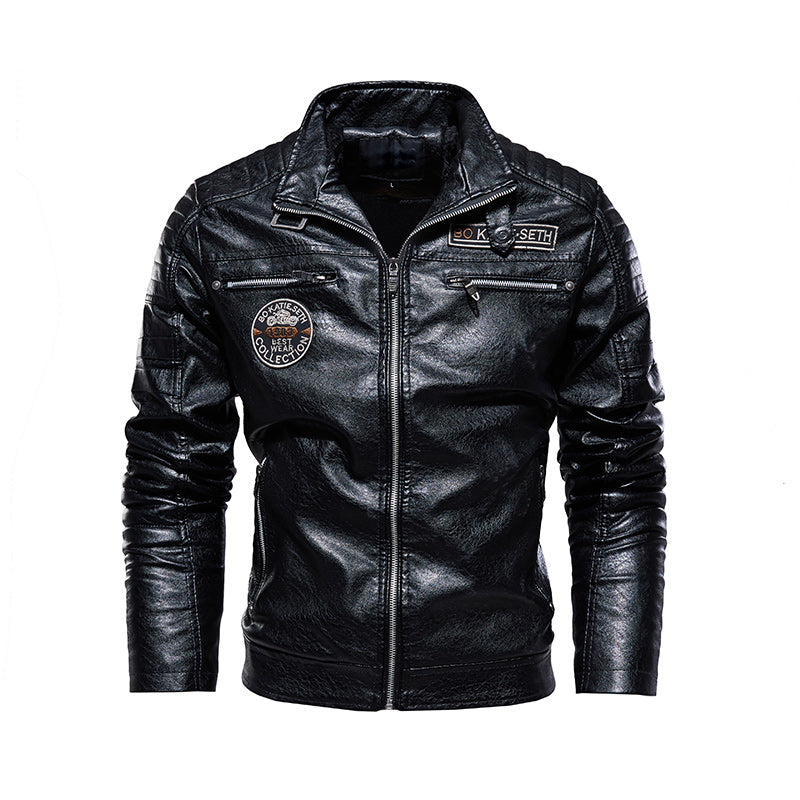 Men's Faux Leather Biker Jacket