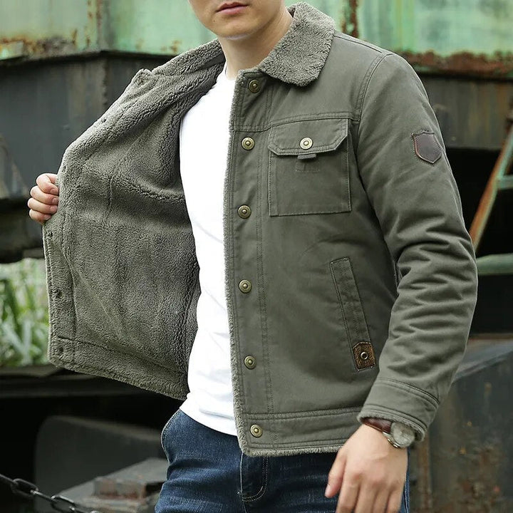 Men’s Cotton Fleece-Lined Jacket for Comfort and Style