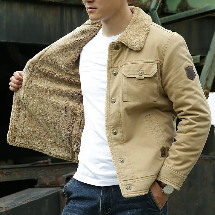 Men’s Cotton Fleece-Lined Jacket for Comfort and Style